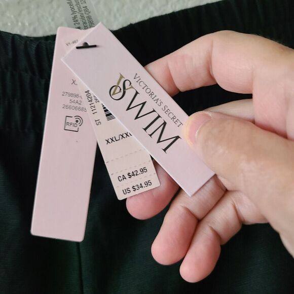 NWT Victoria's Secret Womens Swim Shorts XXL Cover Up Black Bathing Suit Beach - Picture 4 of 10